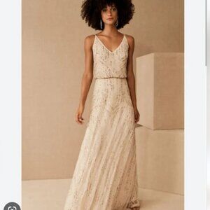Fidelia Beaded Maxi Dress in Oyster